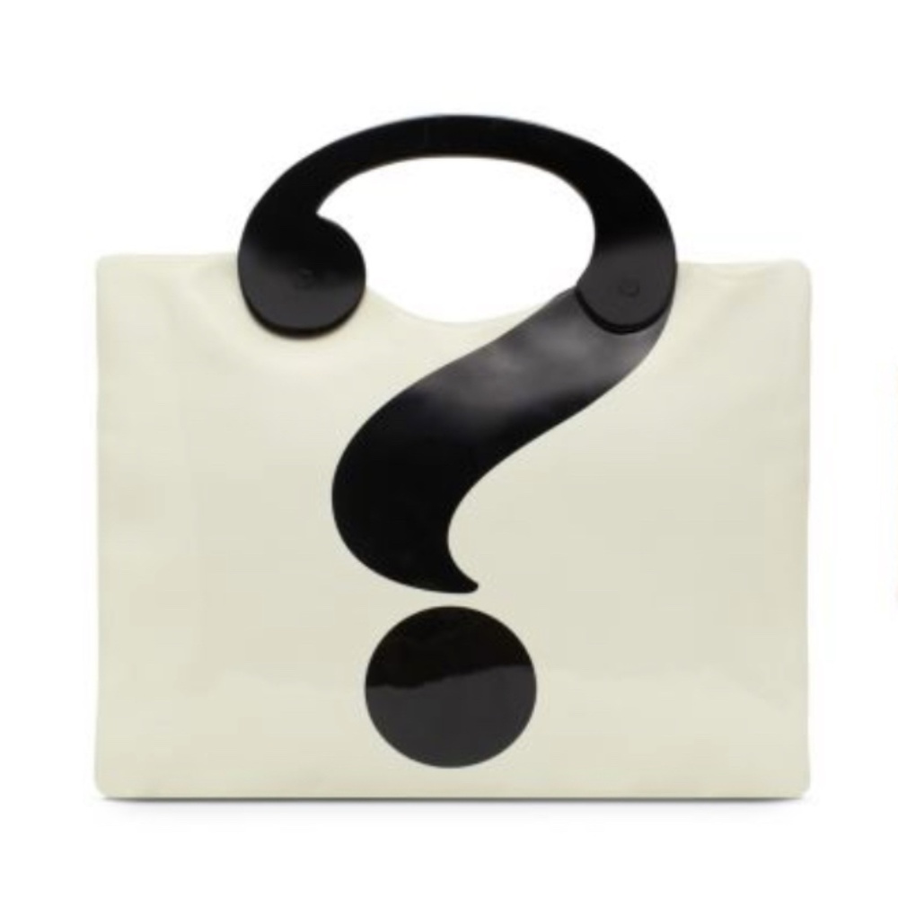 Kate Spade Pardon My French Jocelyn Clutch Leather Question Mark Hand Bag